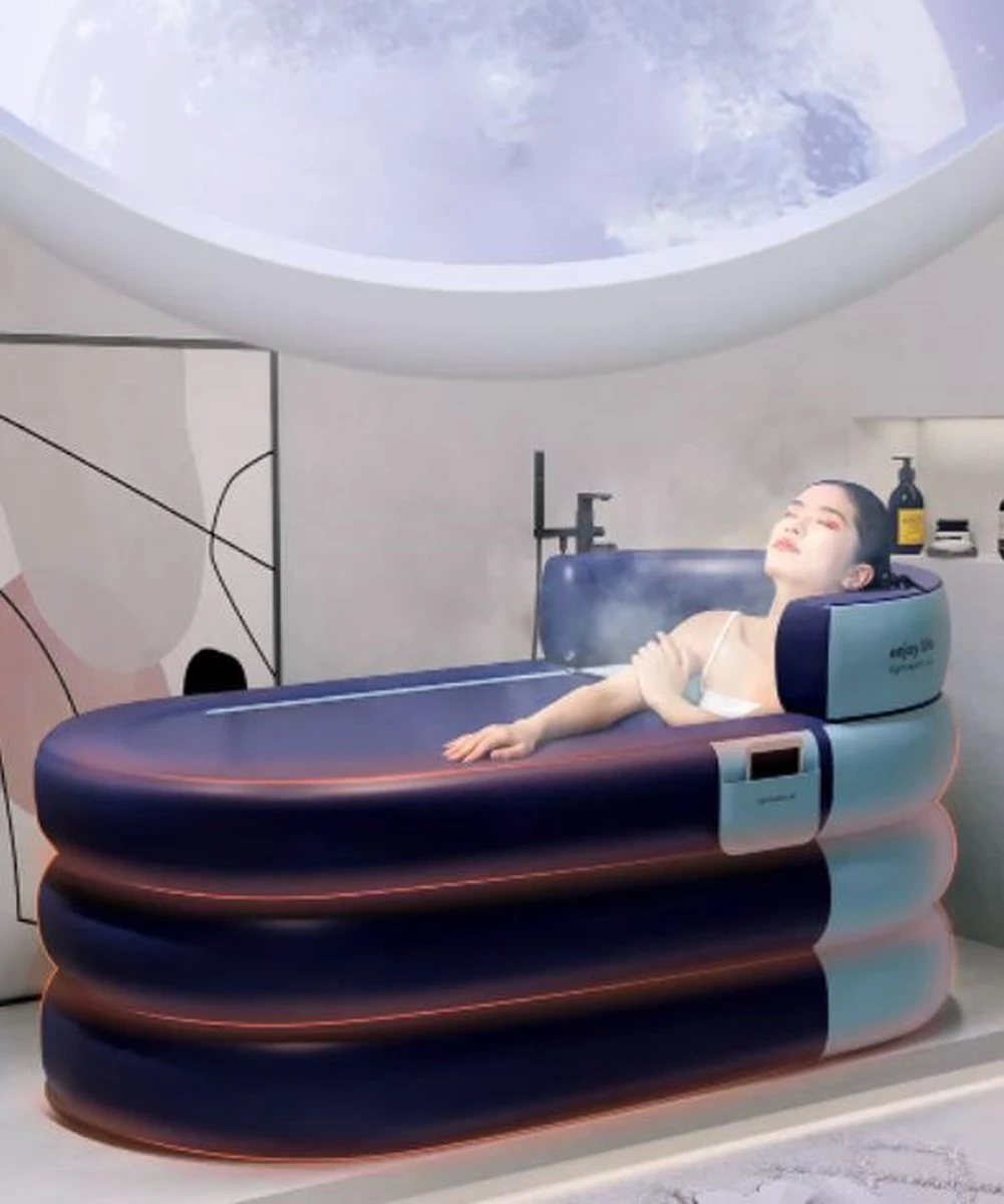 Opblaasbaar Bad - Blauw Ligbad - Zitbad Volwassenen - Ijsbad - Badkuip - Opblaasbad - Opvouwbaar Bad 3 Opblaasbaar Bad - Blauw Ligbad - Zitbad Volwassenen - Ijsbad - Badkuip - Opblaasbad - Opvouwbaar Bad - Afbeelding 3