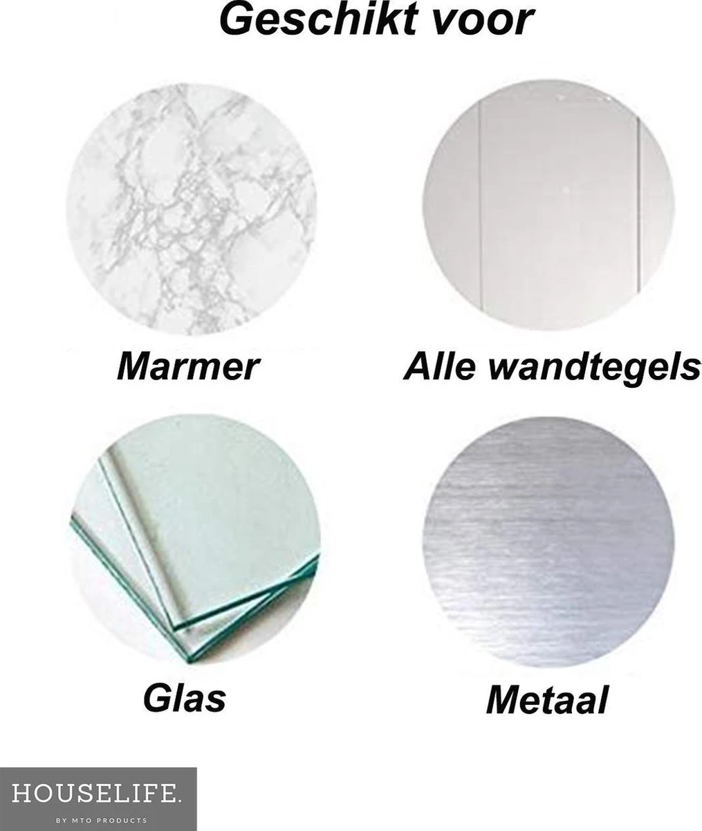 Doucherek Zonder Boren - RVS - Zelfklevend Doucherekje - Hangend – Hoek – Inclusief 2 Muurstickers 9 Doucherek Zonder Boren - RVS - Zelfklevend Doucherekje - Hangend – Hoek – Inclusief 2 Muurstickers - Afbeelding 9