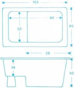 Saqu Zitbad - Mobiel Bad - 103x65cm - Wit - Incl Bijbehorende Poot En Zonder Afvoer -Merkloos Verkoop 1018x1200 6