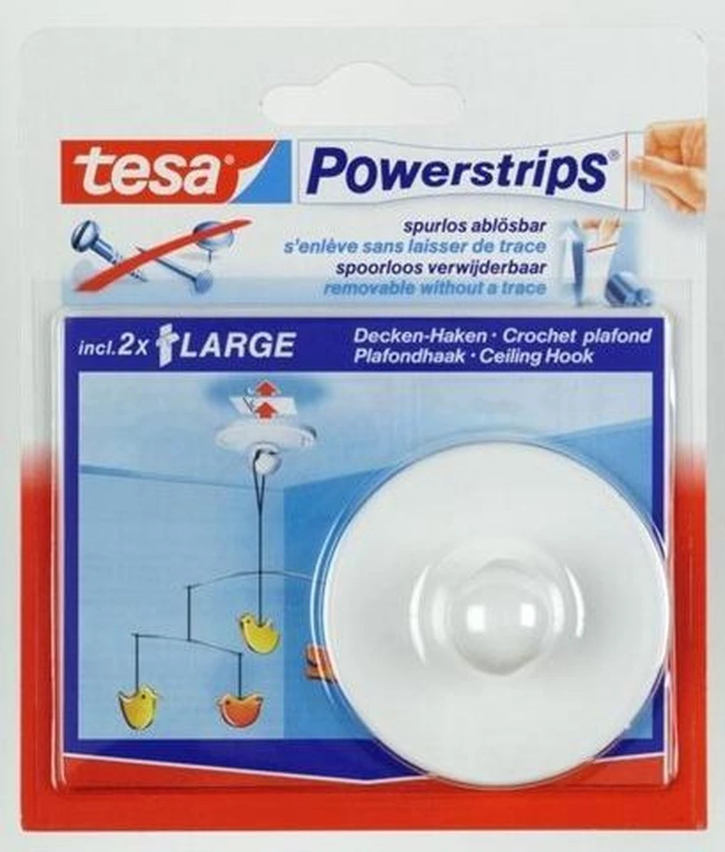 Tesa Powerstrips Plafondhaak - Wit 8 Tesa Powerstrips Plafondhaak - Wit - Afbeelding 8