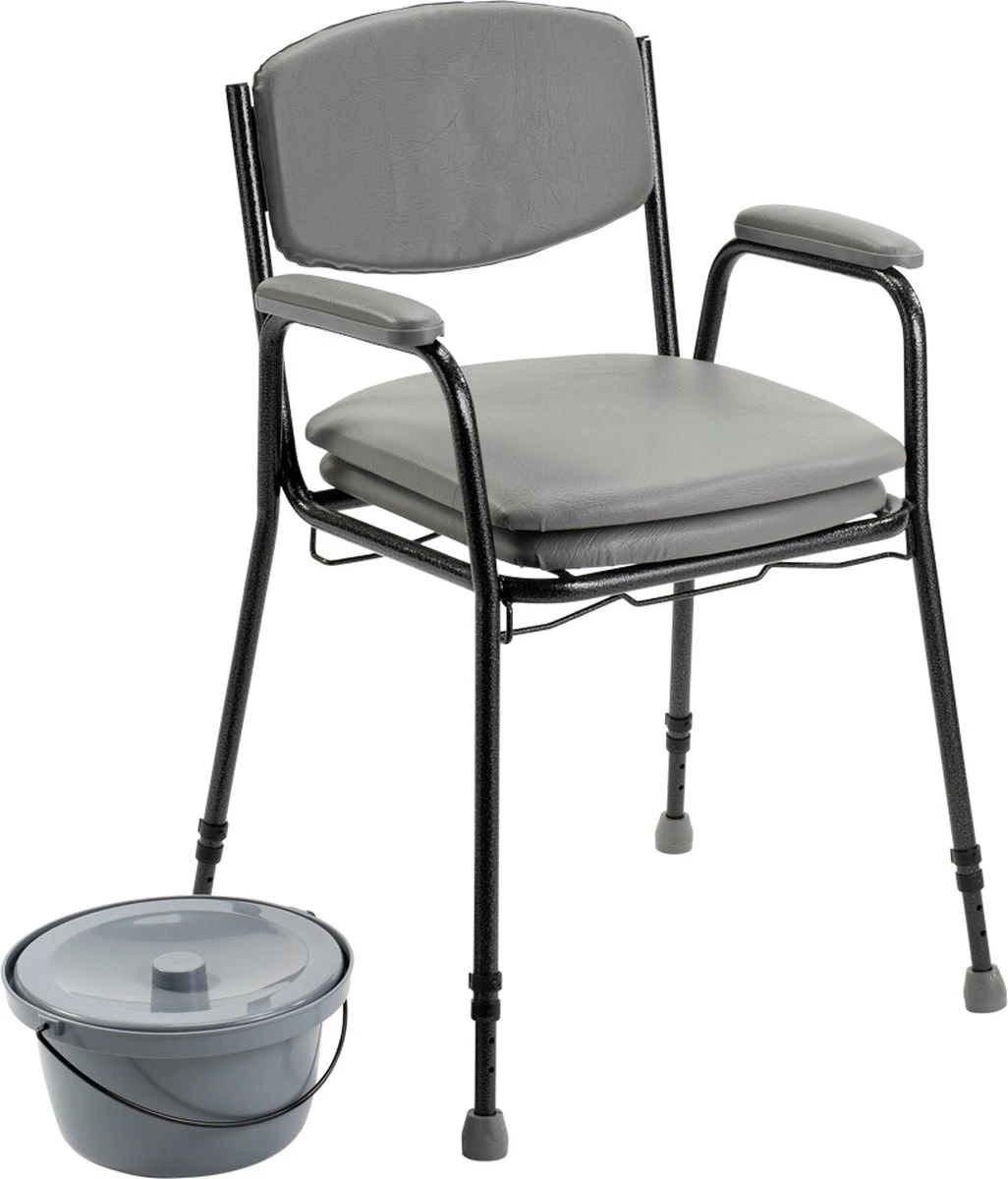 In Hoogte Verstelbare Toiletstoel / Postoel / WC Stoel Met Zachte Zitting. Tot 130 Kg Belastbaar. 3 In Hoogte Verstelbare Toiletstoel / Postoel / WC Stoel Met Zachte Zitting. Tot 130 Kg Belastbaar. - Afbeelding 3