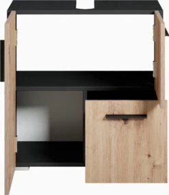 Badplaats Wastafel Onderkast Mars 60 Cm X 30 Cm X 60 Cm - Zwart Met Eiken - Badkamerkast – Staand Wastafelmeubel 6 Badplaats Wastafel Onderkast Mars 60 Cm X 30 Cm X 60 Cm - Zwart Met Eiken - Badkamerkast – Staand Wastafelmeubel -Merkloos Verkoop 1039x1200 2