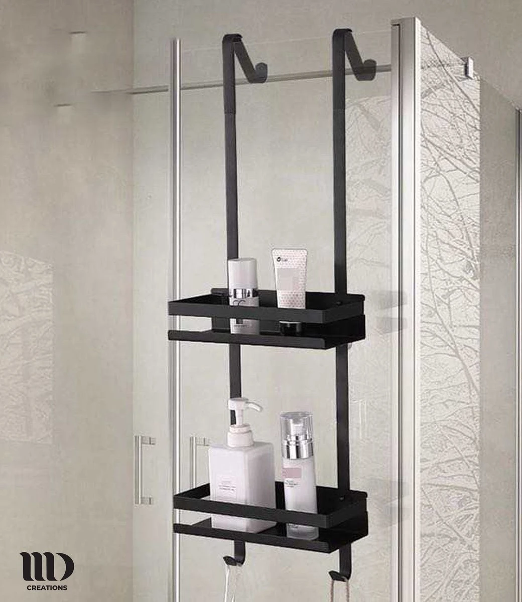 MD Creations ® – Doucherek Zonder Boren - Hangend Met Zuignappen Aan Douchewand – Douchebakje - Doucherek Haak - RVS - 74 X 25 X 10 Cm 5 MD Creations ® – Doucherek Zonder Boren - Hangend Met Zuignappen Aan Douchewand – Douchebakje - Doucherek Haak - RVS - 74 X 25 X 10 Cm - Afbeelding 5