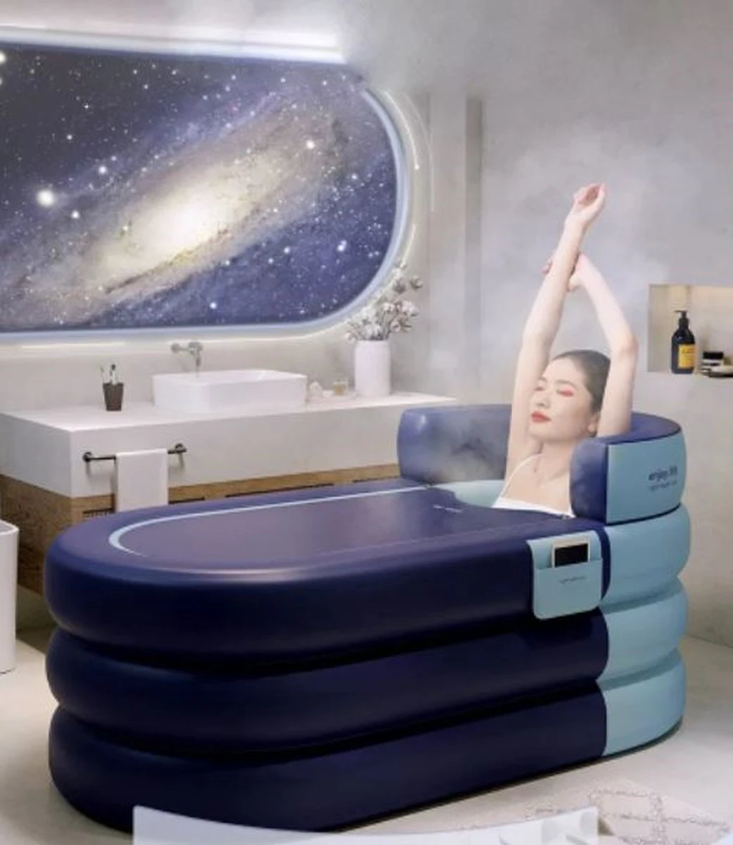 Opblaasbaar Bad - Blauw Ligbad - Zitbad Volwassenen - Ijsbad - Badkuip - Opblaasbad - Opvouwbaar Bad 4 Opblaasbaar Bad - Blauw Ligbad - Zitbad Volwassenen - Ijsbad - Badkuip - Opblaasbad - Opvouwbaar Bad - Afbeelding 4