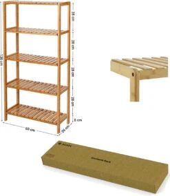 Badkamer Rek Met 5 Etages - Opbergrek Met Verstelbare Planken - 130 Cm Hoog En 60 Cm Breed - Bamboe 6 Badkamer Rek Met 5 Etages - Opbergrek Met Verstelbare Planken - 130 Cm Hoog En 60 Cm Breed - Bamboe -Merkloos Verkoop 1044x1200