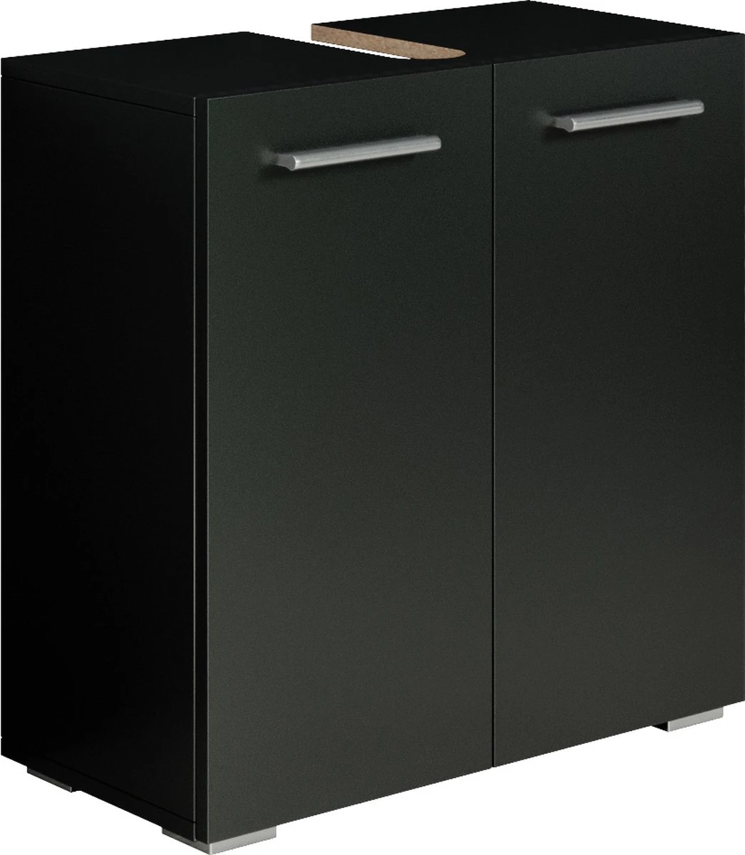 Badplaats Wastafel Onderkast Jupiter 60 Cm X 30 Cm X 60 Cm - Zwart - Badkamerkast – Staand Wastafelmeubel 1 Badplaats Wastafel Onderkast Jupiter 60 Cm X 30 Cm X 60 Cm - Zwart - Badkamerkast – Staand Wastafelmeubel