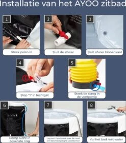 AYOO® Zitbad - Opblaasbaar Bad - Opvouwbaar Bad - Wim Hof Methode - Ijsbad - Badkuip - Zitbad Voor Volwassenen - Bathtub - Zitbaden - Bath Bucket - Inclusief Voetpomp - Grijs -Merkloos Verkoop 1058x1200 1