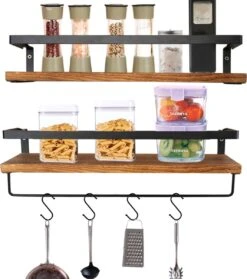 Zwevende Wandplank - 2 Stuks - 40cm - Handdoekhouder En 8 Haakjes - Badkamerplank Decoratieve Muur Opbergplanken Voor Badkamer Slaapkamer, Woonkamer, Keuken Plank 19 Zwevende Wandplank - 2 Stuks - 40cm - Handdoekhouder En 8 Haakjes - Badkamerplank Decoratieve Muur Opbergplanken Voor Badkamer Slaapkamer, Woonkamer, Keuken Plank -Merkloos Verkoop 1063x1200