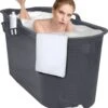 LIFEBATH - Zitbad Mira - Bath Bucket XL - 400L - Ligbad 122 Cm - Donkergrijs