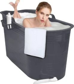LIFEBATH - Zitbad Mira - Bath Bucket XL - 400L - Ligbad 122 Cm - Donkergrijs