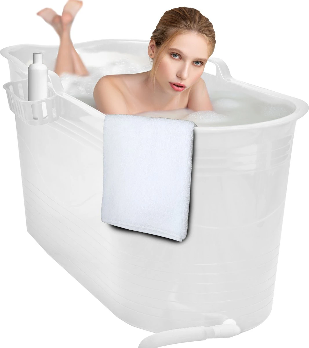 LIFEBATH - Zitbad Mira - Bath Bucket XL - 400L - Ligbad 122 Cm - Wit 1 LIFEBATH - Zitbad Mira - Bath Bucket XL - 400L - Ligbad 122 Cm - Wit