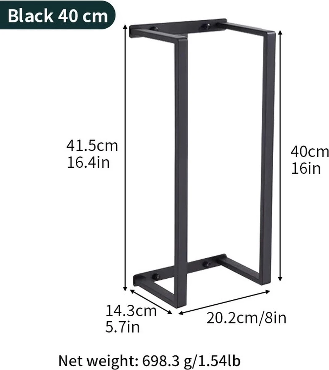 Handdoekrek - 40 Cm - RVS - Handdoekhouder BaderiQ Paris Small - MODEL 2023 - Badkamer Of Toiletruimte - Schroeven Of Plakken - Handdoekenhouders - Handdoekhaak - Rvs Mat Zwart Poedercoating - Small H40xB20xD14 - Ook Beschikbaar In 70 Cm 2 Handdoekrek - 40 Cm - RVS - Handdoekhouder BaderiQ Paris Small - MODEL 2023 - Badkamer Of Toiletruimte - Schroeven Of Plakken - Handdoekenhouders - Handdoekhaak - Rvs Mat Zwart Poedercoating - Small H40xB20xD14 - Ook Beschikbaar In 70 Cm - Afbeelding 2