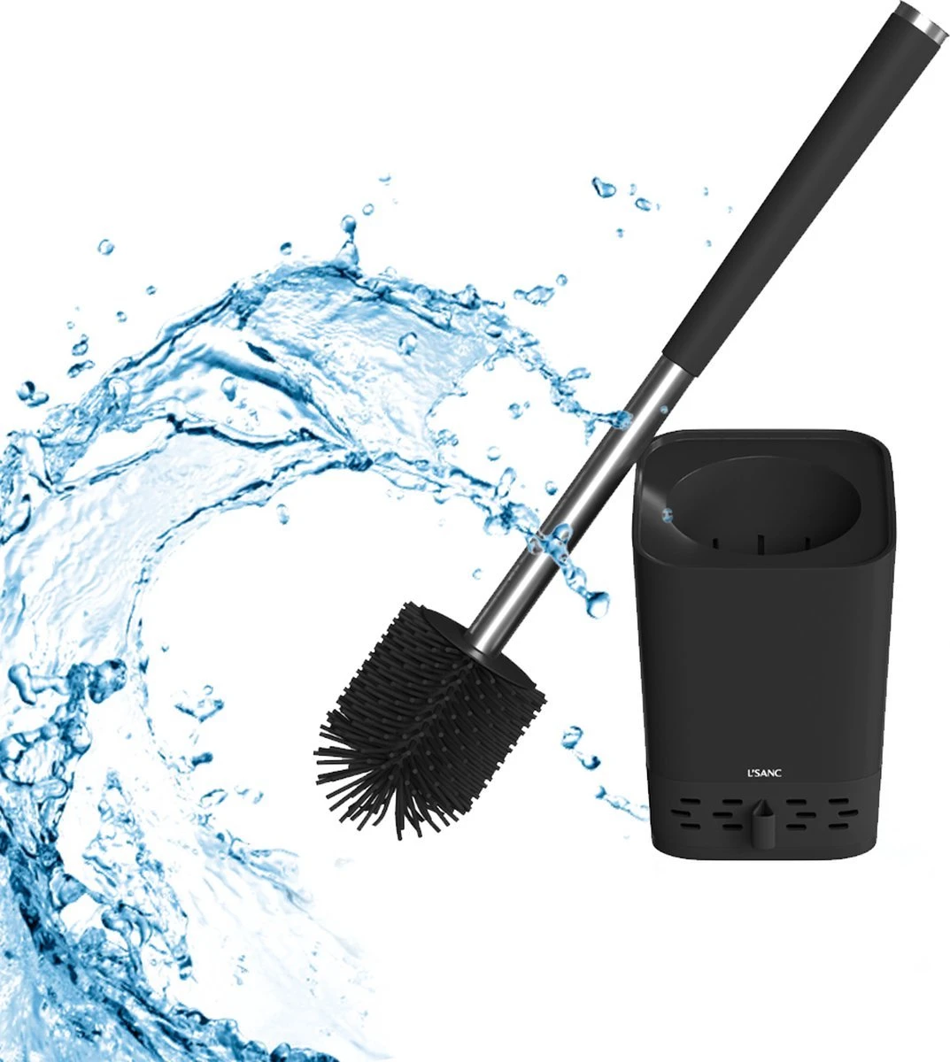 L'Sanc TB362 Plus - WC Borstel - Toiletborstel Met Houder - Zwart 1 L'Sanc TB362 Plus - WC Borstel - Toiletborstel Met Houder - Zwart