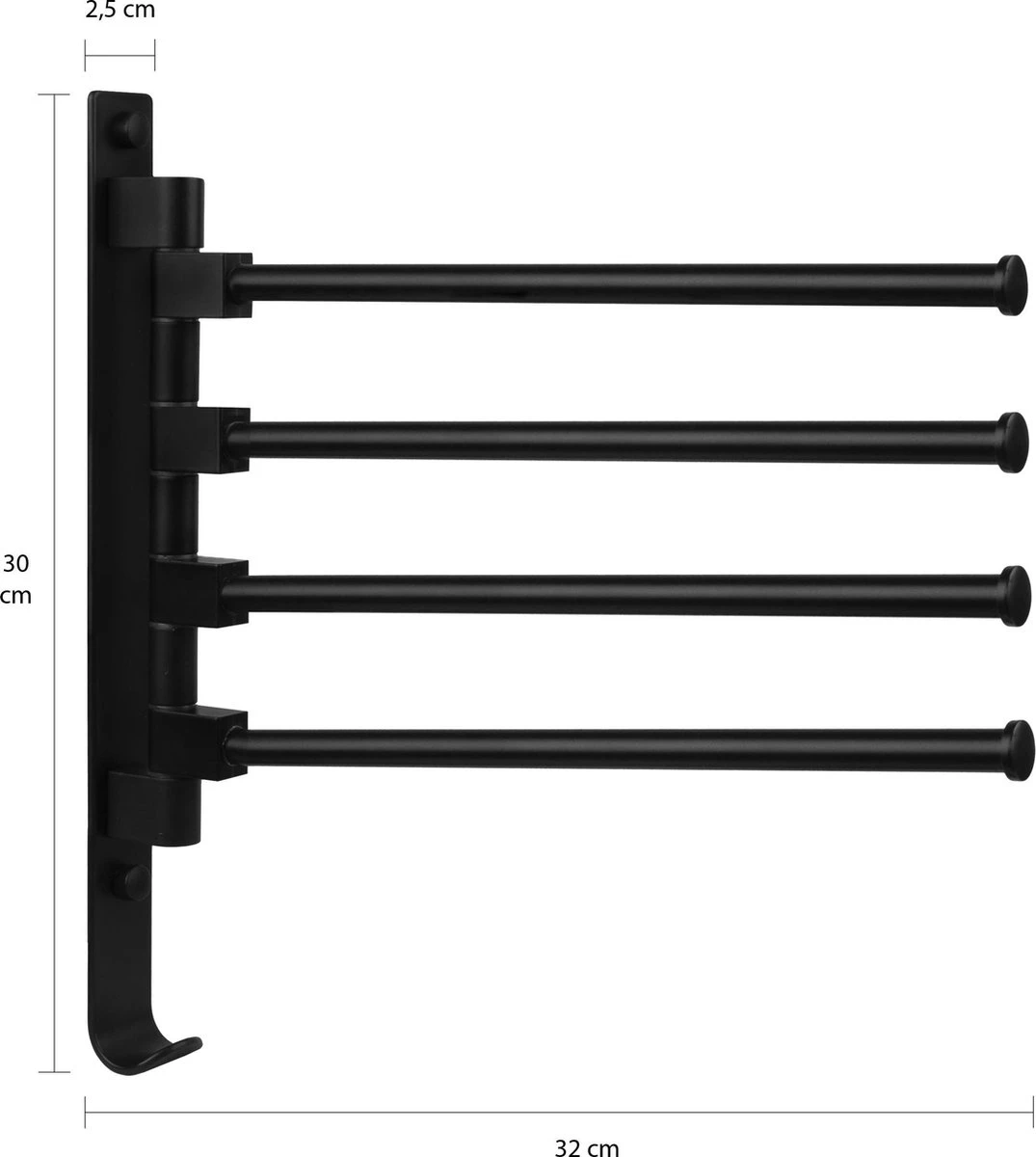 QUVIO Handdoekrek Met 4 Armen / Wandrek / Handdoekrek Keuken / Handdoekenrek Badkamer / Handdoekenrek / Handdoekrek / Handdoekrek Badkamer / Handdoekhaakjes / Handdoekhouder / Wandplank - Verstelbaar - Staal 2 QUVIO Handdoekrek Met 4 Armen / Wandrek / Handdoekrek Keuken / Handdoekenrek Badkamer / Handdoekenrek / Handdoekrek / Handdoekrek Badkamer / Handdoekhaakjes / Handdoekhouder / Wandplank - Verstelbaar - Staal - Afbeelding 2