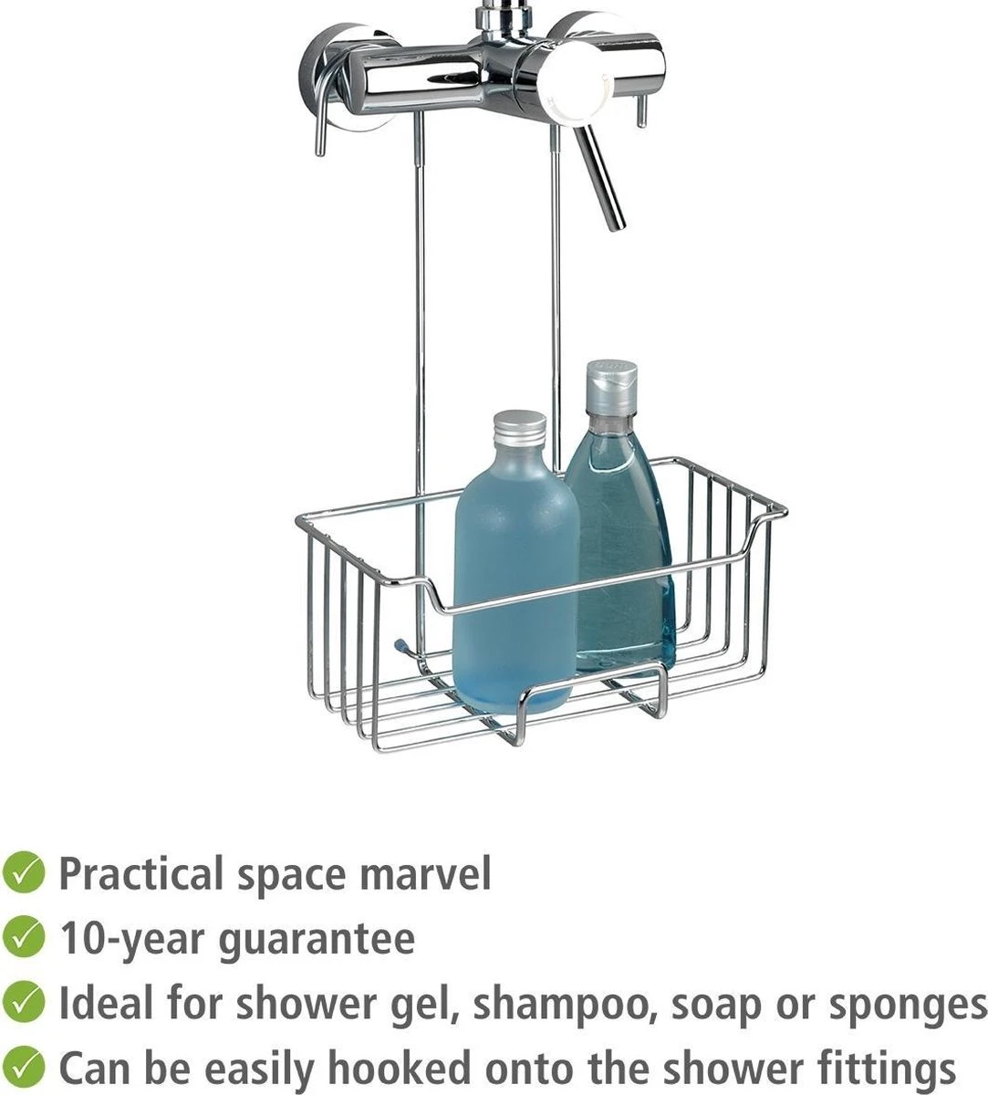 WENKO Doucherek Milo 25x36cm RVS Glanzend - Doucherek Zonder Boren - Doucherek Hangend 3 WENKO Doucherek Milo 25x36cm RVS Glanzend - Doucherek Zonder Boren - Doucherek Hangend - Afbeelding 3