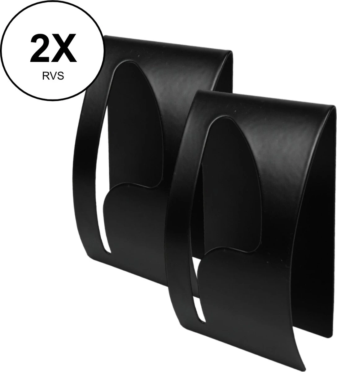 2x PD® - Handdoekhaakjes RVS Zwart - Handdoekhouder - Theedoek Haakje - Zelfklevend - RVS - Zonder Boren - Badkamer Geschikt 1 2x PD® - Handdoekhaakjes RVS Zwart - Handdoekhouder - Theedoek Haakje - Zelfklevend - RVS - Zonder Boren - Badkamer Geschikt