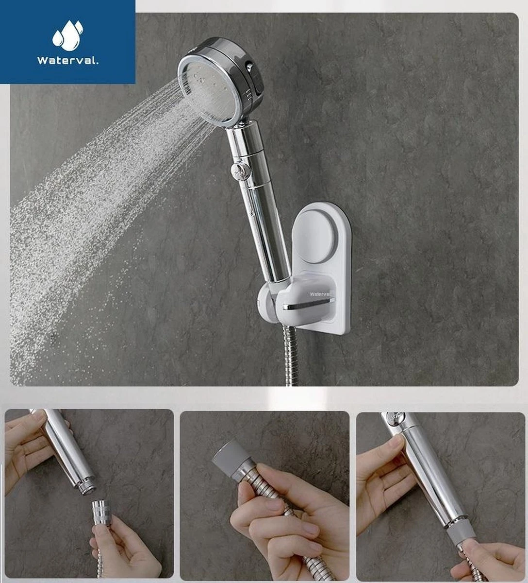 Zelfklevende Douchekophouder Met Zuignap - Universele Douchekop & Handdouche Houder - Verstelbaar - Handdouchehouder - Douche Kop Wandhouder - Zonder Boren & Schroeven 5 Zelfklevende Douchekophouder Met Zuignap - Universele Douchekop & Handdouche Houder - Verstelbaar - Handdouchehouder - Douche Kop Wandhouder - Zonder Boren & Schroeven - Afbeelding 5