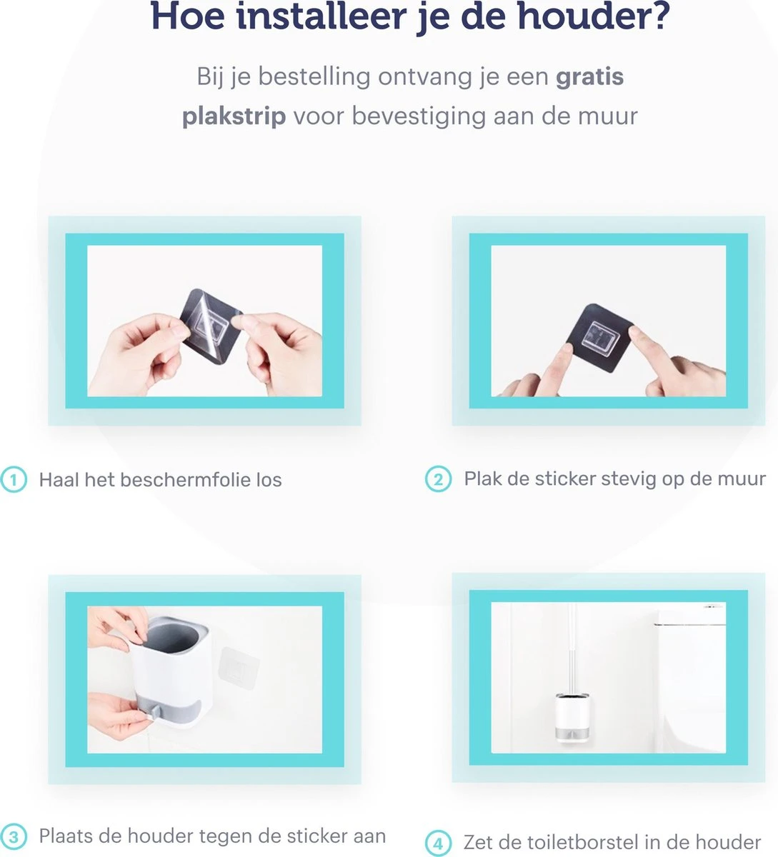 WC Borstel - Toiletborstel - WC Borstel Met Houder - Siliconen Toiletborstel - Vrijstaand Of Hangend - Slimme Lekbak - Optimale Hygiëne 6 WC Borstel - Toiletborstel - WC Borstel Met Houder - Siliconen Toiletborstel - Vrijstaand Of Hangend - Slimme Lekbak - Optimale Hygiëne - Afbeelding 6