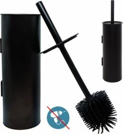 Mmoods WC Borstel Met Houder Hangend Zwart - Toiletborstel Siliconen Industrieel Design