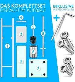 EDELHAND© Toiletpapierhouder Staand Als Toiletset [met GRATIS Toiletborstel] - Roestvrijstalen Toiletpapierhouder Staand Met Toiletborstel En Toiletpapieropslag - Toiletset Met Dienblad -Merkloos Verkoop 1106x1200