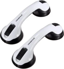 2 Stuks Minismus Douche Toilet Handgreep Met Zuignap Badkamer - Geschikt Voor Douche En Toilet - Vochtbestendig - Veiligheidsgreep - Handvat Voor Ouderen En Kinderen - 30 CM