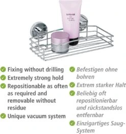 WENKO Vacuum-Loc Doucherek Chroom - Bevestigen Zonder Boren 22 WENKO Vacuum-Loc Doucherek Chroom - Bevestigen Zonder Boren -Merkloos Verkoop 1121x1200