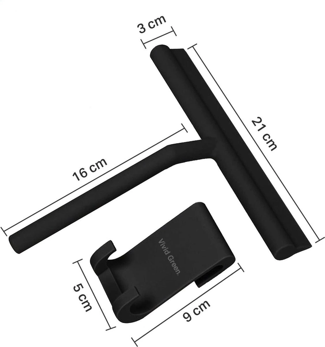 Vivid Green Siliconen Douchewisser Met Ophangsysteem – Raamwisser – Trekker Douche - Badkamer Accesoires – Wisser - Zwart 2 Vivid Green Siliconen Douchewisser Met Ophangsysteem – Raamwisser – Trekker Douche - Badkamer Accesoires – Wisser - Zwart - Afbeelding 2