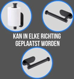 Toiletrolhouder Inclusief Handdoekhaak - Zonder Boren - Zelfklevend - Zwart - Staand 13 Toiletrolhouder Inclusief Handdoekhaak - Zonder Boren - Zelfklevend - Zwart - Staand -Merkloos Verkoop 1126x1200