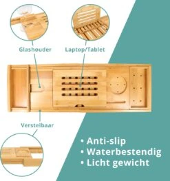Regno Badplank Voor In Bad - Met Badkussen - Uitschuifbaar En Waterbestendig Badrek - IPad En Glashouder -Merkloos Verkoop 1128x1200 1