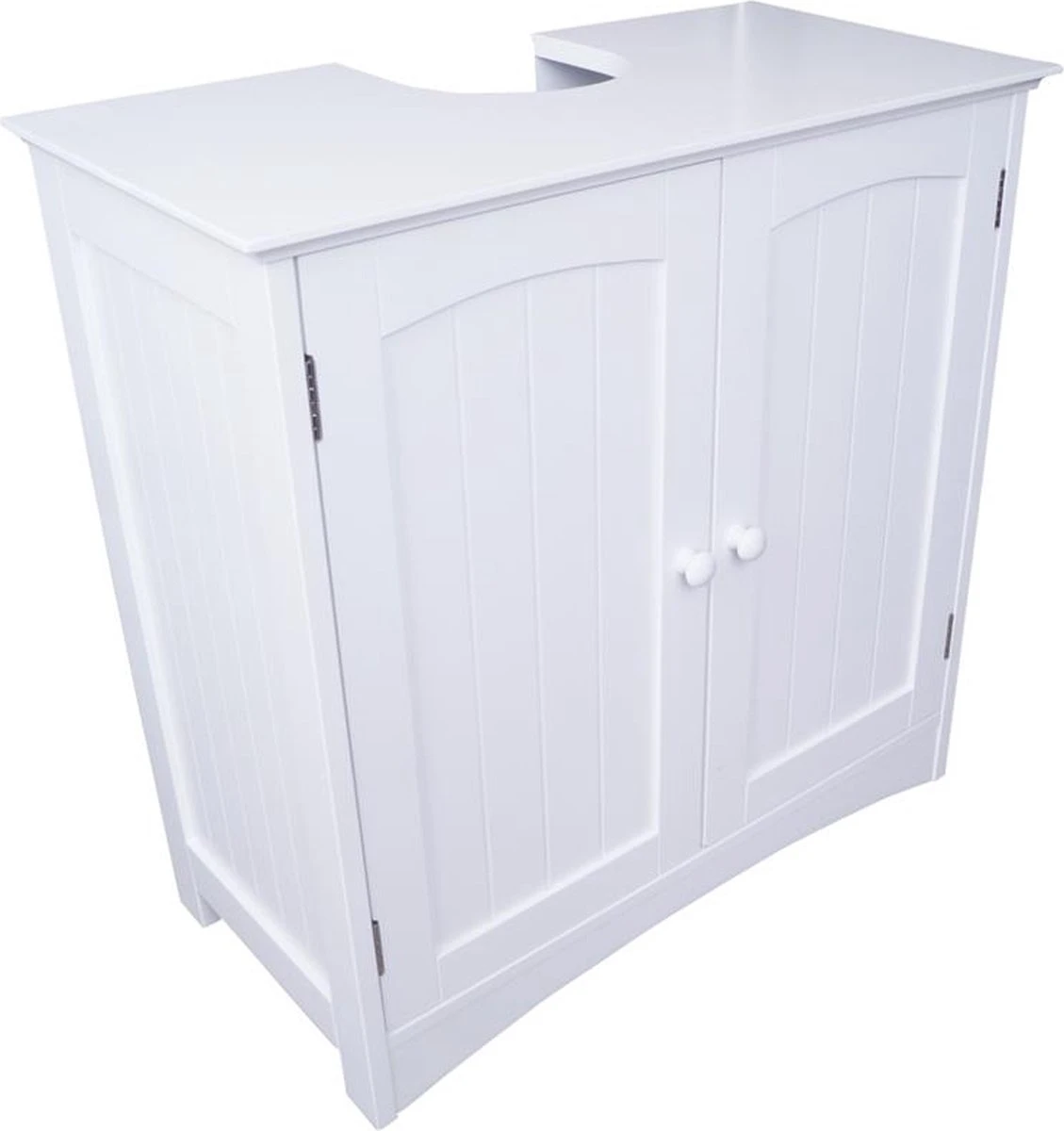 Wastafelkast - Badkamermeubel Met Uitsparing - 60 X 60 X 30 Cm - Wit - Badkamerkast 1 Wastafelkast - Badkamermeubel Met Uitsparing - 60 X 60 X 30 Cm - Wit - Badkamerkast