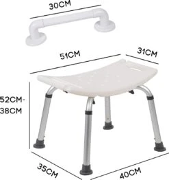 Life&Home Douchekruk - Wandbeugel Bijgeleverd - Douchestoel - 6 Hoogtes - Max 130 Kg - Handgrepen -Merkloos Verkoop 1132x1200 10