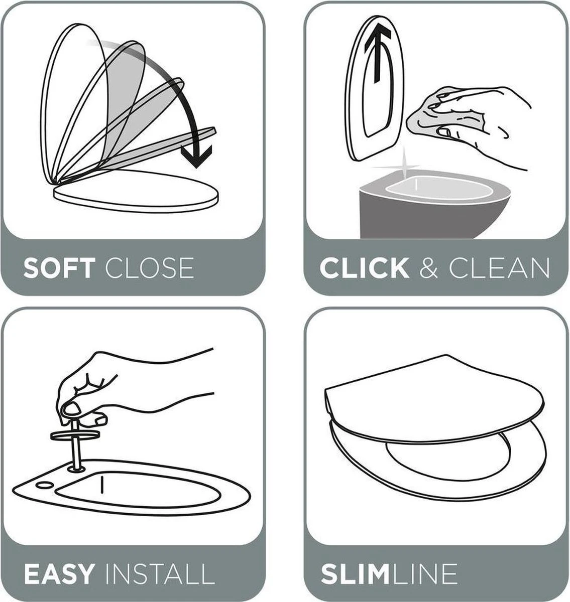 Tiger Veiros - Toiletbril - WC Bril - Thermoplast - Wit 10 Tiger Veiros - Toiletbril - WC Bril - Thermoplast - Wit - Afbeelding 10