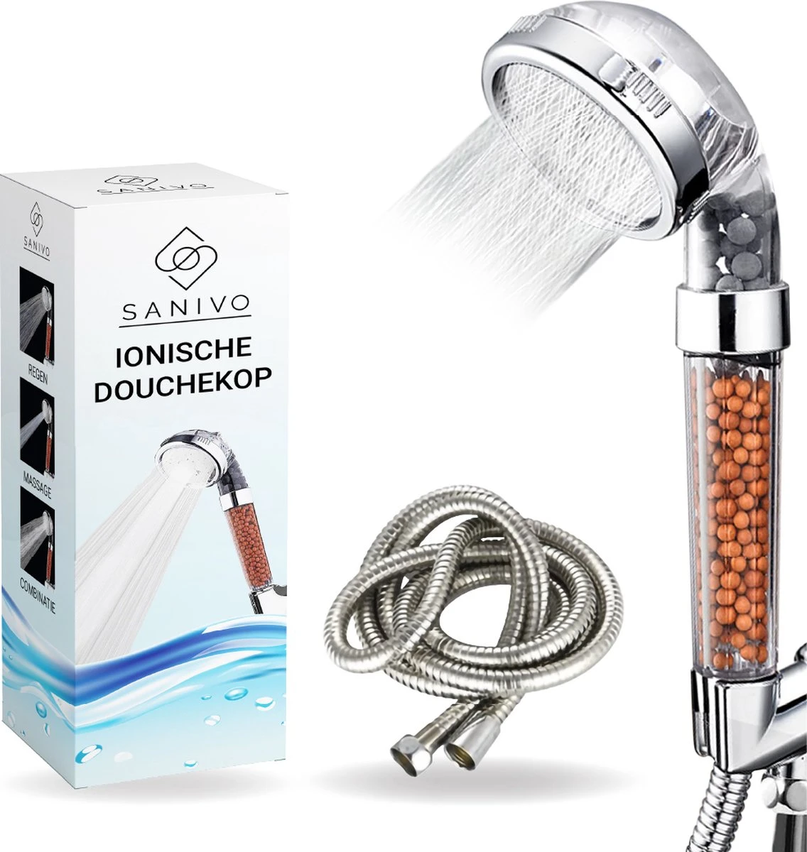 Waterbesparende Douchekop Ionische Douchekop Incl. Doucheslang - Douchefilter - Waterfilter - Handdouche - Met Mineraalstenen - Douchekop Met Slang – Transparant – Incl. Doucheslang 1 Waterbesparende Douchekop Ionische Douchekop Incl. Doucheslang - Douchefilter - Waterfilter - Handdouche - Met Mineraalstenen - Douchekop Met Slang – Transparant – Incl. Doucheslang