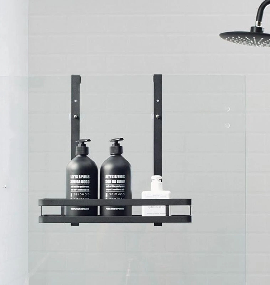 Doucherek Aan Douchewand - Zwart - Doucherekje Hangend - Zonder Boren 10 Doucherek Aan Douchewand - Zwart - Doucherekje Hangend - Zonder Boren - Afbeelding 10