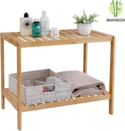 Merkloos Decopatent® Houten Bankje Van Bamboe - Badkamer - Opbergrek - Badkamerkast Rek - Open Badkamerbankje - Opbergen Handdoeken Rek -Merkloos Verkoop 1147x1200 3