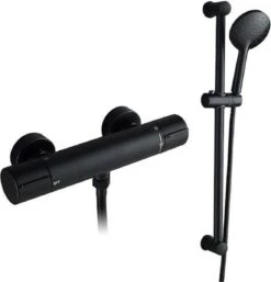 Merkloos Opbouw Doucheset - TS-002 - Black - Handdouche - Thermostaatkraan - Mat Zwart
