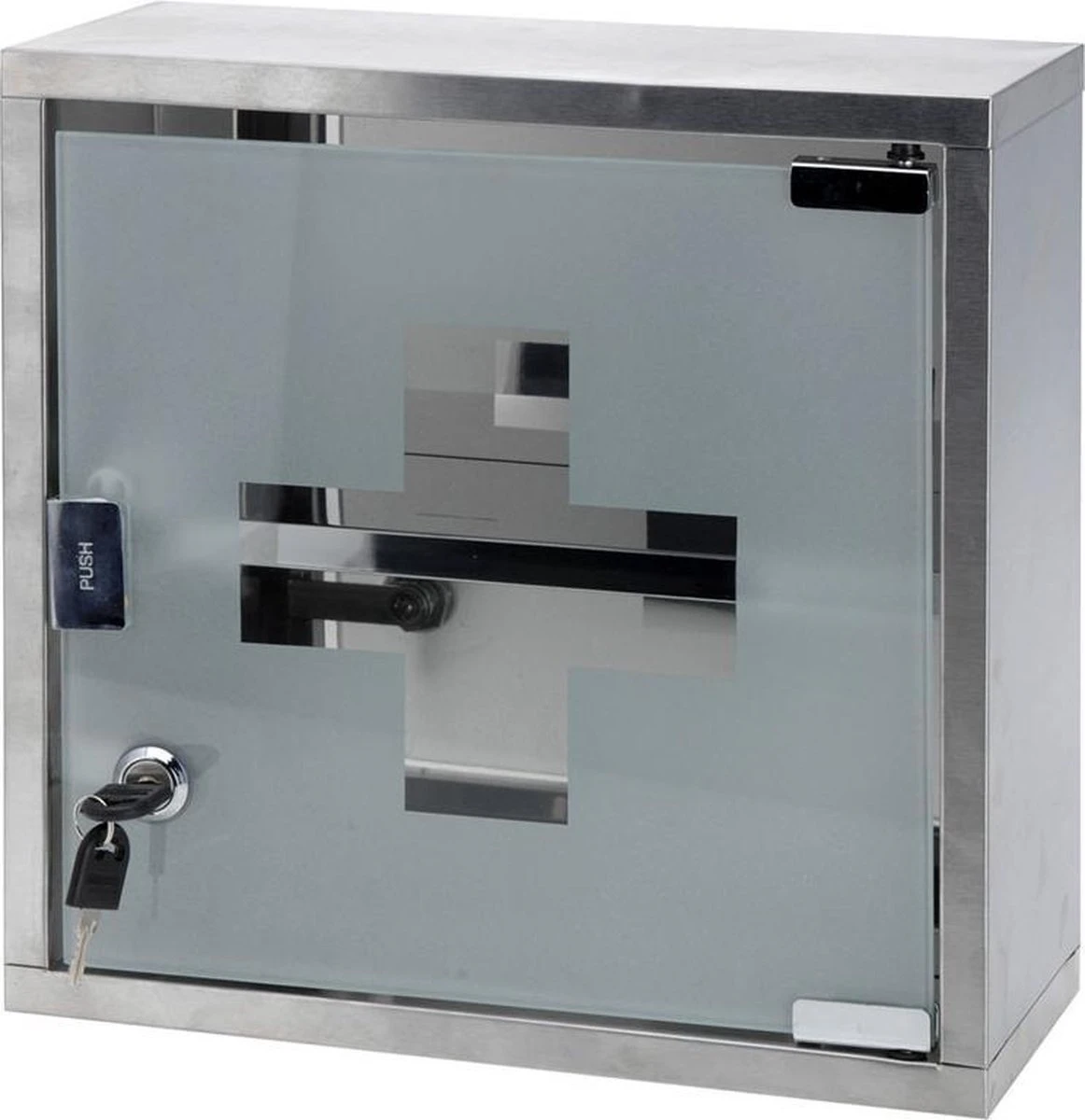 Excellent Care Medicijnkastje - Badkamermeubels - RVS - Glas 2 Excellent Care Medicijnkastje - Badkamermeubels - RVS - Glas - Afbeelding 2