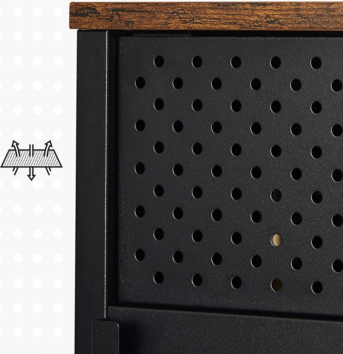 Songmics Opslagkabinet, Dubbel-deurs Vloerkast Met Magnetische Sluiting, Verstelbare Plank, Stalen Frame, Industriële Stijl, Ruimtebesparend, Rustiek Bruin En Zwart LSC102B01 7 Songmics Opslagkabinet, Dubbel-deurs Vloerkast Met Magnetische Sluiting, Verstelbare Plank, Stalen Frame, Industriële Stijl, Ruimtebesparend, Rustiek Bruin En Zwart LSC102B01 - Afbeelding 7