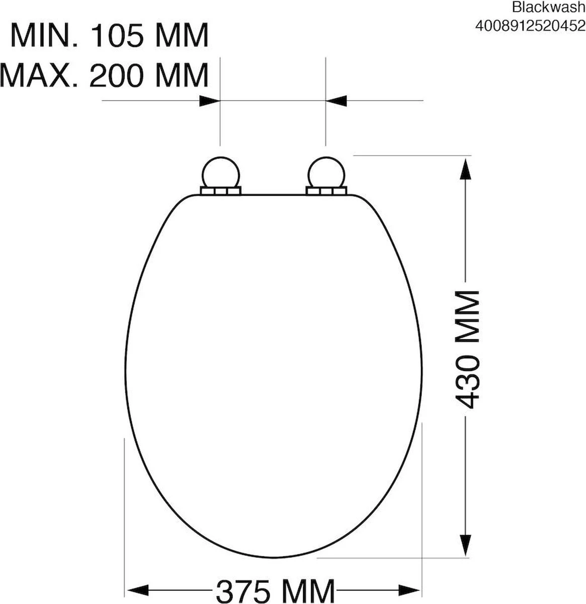 Tiger Blackwash - Toiletbril - WC Bril - MDF - Zwart 13 Tiger Blackwash - Toiletbril - WC Bril - MDF - Zwart - Afbeelding 13