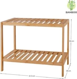 Merkloos Decopatent® Houten Bankje Van Bamboe - Badkamer - Opbergrek - Badkamerkast Rek - Open Badkamerbankje - Opbergen Handdoeken Rek -Merkloos Verkoop 1166x1200 7