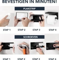 Toiletrolhouder Met Plankje - Zelfklevend Of Boren - WC Rolhouder - Incl. Handdoekhaakjes - Zwart 14 Toiletrolhouder Met Plankje - Zelfklevend Of Boren - WC Rolhouder - Incl. Handdoekhaakjes - Zwart -Merkloos Verkoop 1167x1200 1