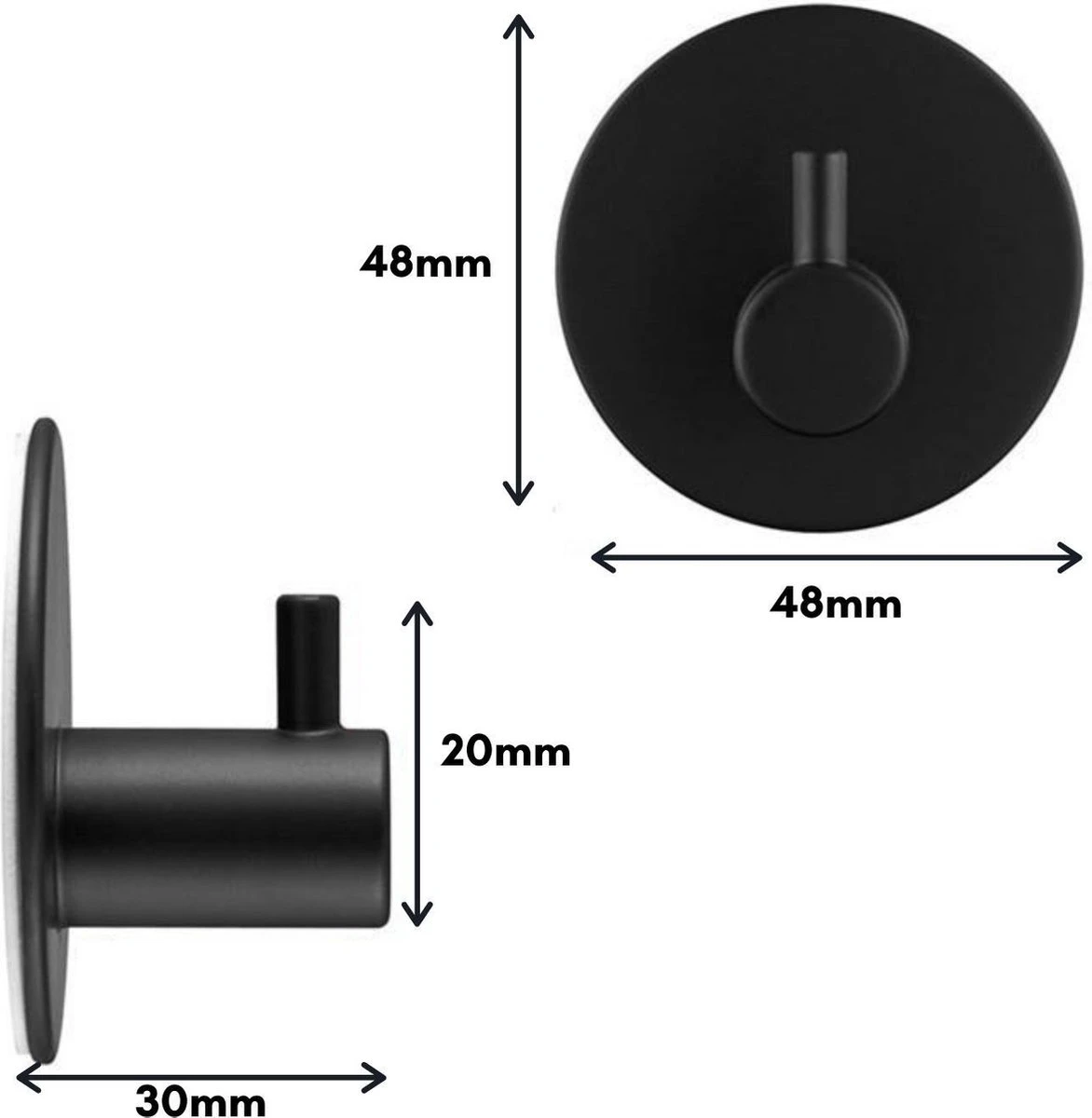 Toiletrolhouder Inclusief Handdoekhaak - Zonder Boren - Zelfklevend - Zwart - Staand 6 Toiletrolhouder Inclusief Handdoekhaak - Zonder Boren - Zelfklevend - Zwart - Staand - Afbeelding 6
