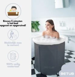BETUB Zitbad Opvouwbare Badkuip Folding Bath Bathtub – Zit Zwembad – Ijsbad – Warm Bad – Ontspanning – Voor Onder De Douche – Tuin - Balkon Incl. Zitkussen -Merkloos Verkoop 1173x1200 12