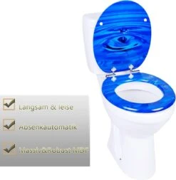 IGOODS WC-brillen - Toiletbrilhoes - 1 St - Universeel - Toiletdeksel Met Softclose - Houten Toiletdeksel - Marineblauw -Merkloos Verkoop 1173x1200 13