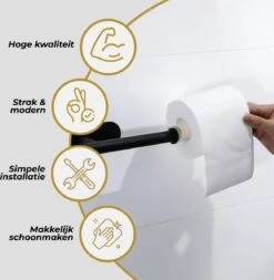 HGMD® WC Rolhouder Zelfklevend - Zwart - Toiletrolhouder Zwart - Toiletrolhouder Zonder Boren 11 HGMD® WC Rolhouder Zelfklevend - Zwart - Toiletrolhouder Zwart - Toiletrolhouder Zonder Boren -Merkloos Verkoop 1173x1200 3