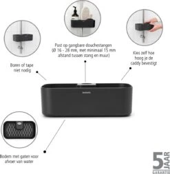 Brabantia ReNew Doucherek - Zonder Boren - Dark Grey -Merkloos Verkoop 1173x1200 8