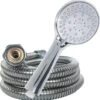 Douchekop Met Slang - Universeel - 5 Luxe Straalstanden - Chroom En RVS - Incl. Wandhouder