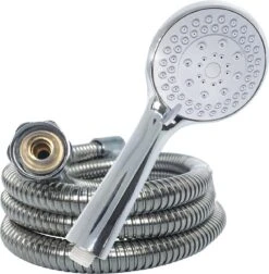 Douchekop Met Slang - Universeel - 5 Luxe Straalstanden - Chroom En RVS - Incl. Wandhouder