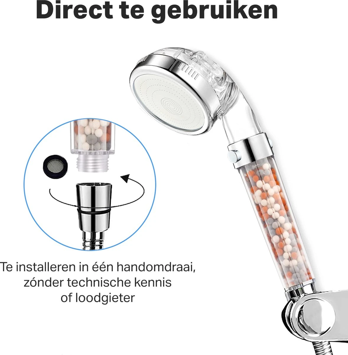 Merkloos Waterbesparende Ionische Douchekop - Handdouche - Regendouchekop - Regendouche - Doucheset - 3 Functies 1 Merkloos Waterbesparende Ionische Douchekop - Handdouche - Regendouchekop - Regendouche - Doucheset - 3 Functies