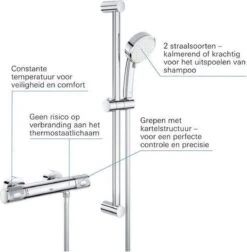 GROHE Grohtherm-1000 Performance Renovatieset - Met Thermostaatkraan, Koppelingen, Glijstang En Hoofddouche - CoolTouch - Chroom -Merkloos Verkoop 1178x1200 26